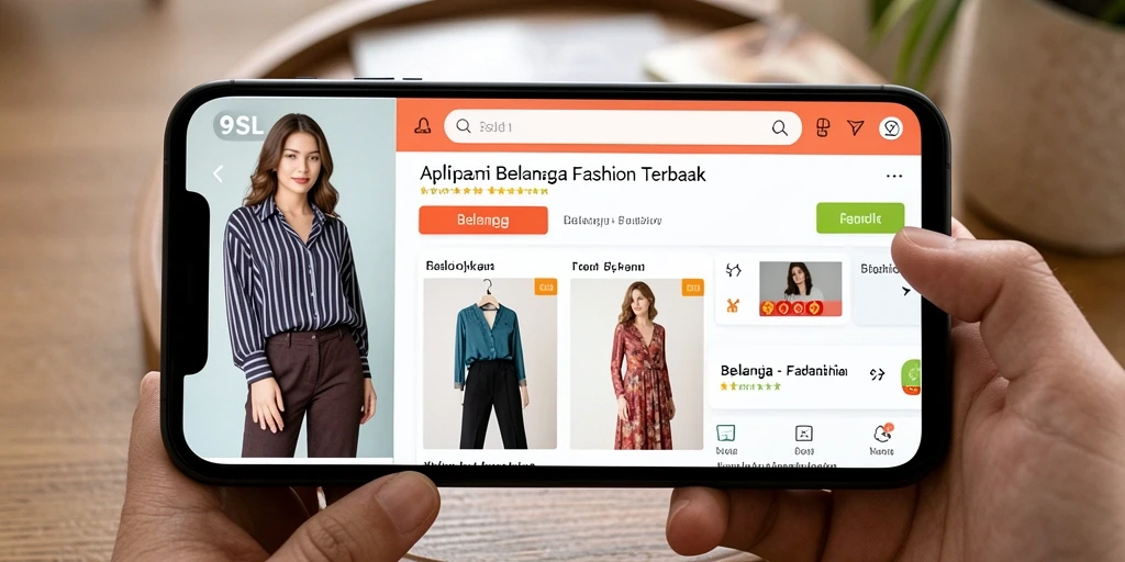 Antarmuka aplikasi 9SL dengan berbagai pilihan produk fashion.