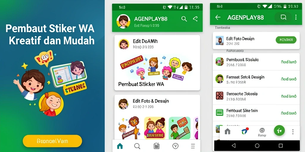 Tampilan antarmuka AGENPLAY88 yang ramah pengguna untuk Pembuat Stiker WA.