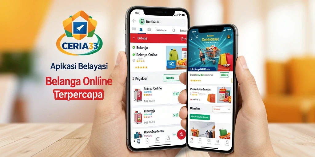 Antarmuka aplikasi CERIA33 yang sederhana dan menarik saat belanja online.