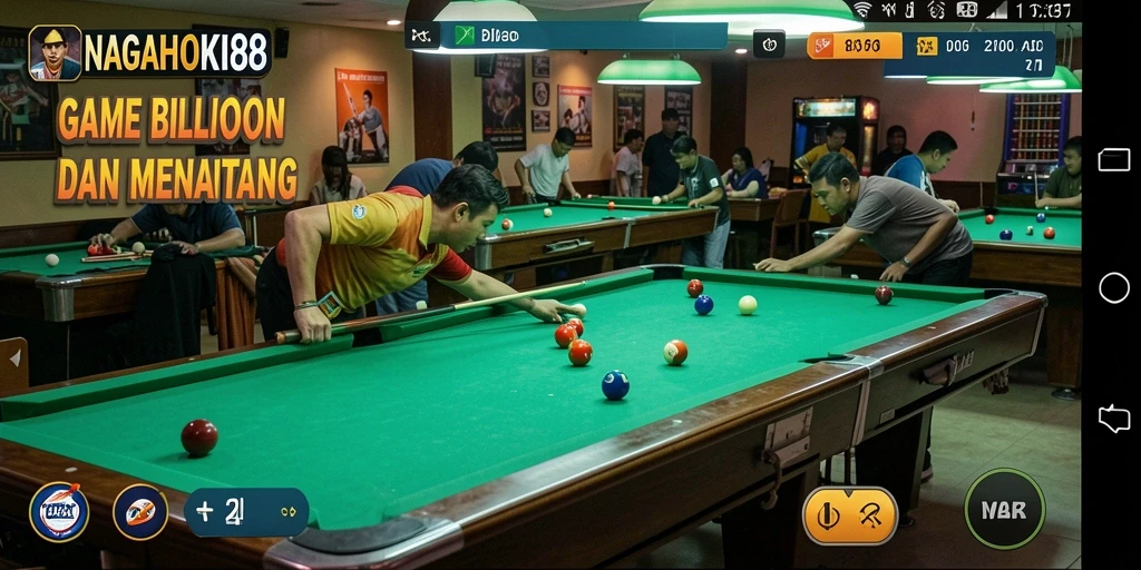 Antarmuka permainan Billiard yang menarik dalam NAGAHOKI88.