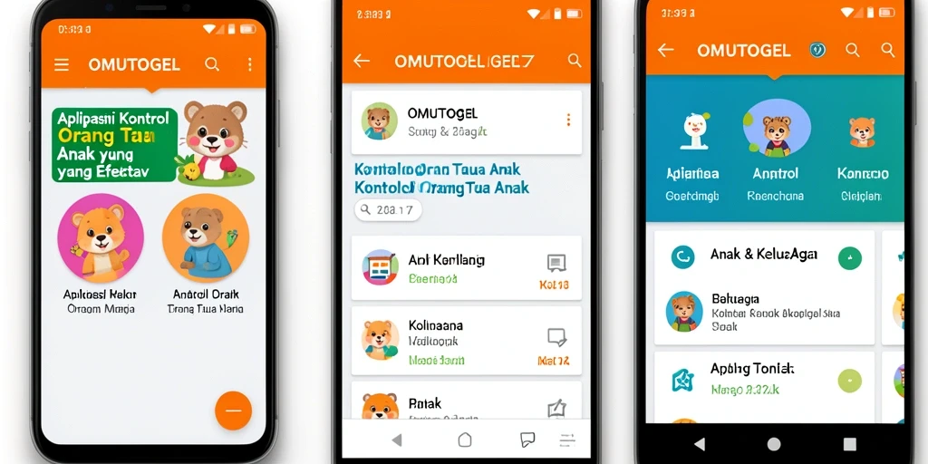 Tampilan antarmuka aplikasi OMUTOGEL untuk kontrol orang tua.